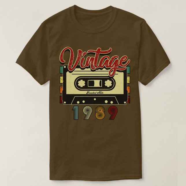 Vintages 1989 Bestes Kassettenband T-Shirt (Design vorne)