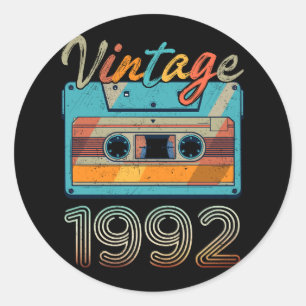 Vintages 1992 Kassettenband Retro 31. Geburtstag 3 Runder Aufkleber