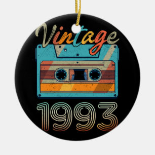 Vintages 1993 Kassettenband Retro 30. Geburtstag 3 Keramik Ornament