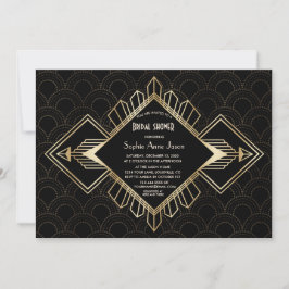 Vintages 20er Gold Black Great Gatsby Brautparty Einladung