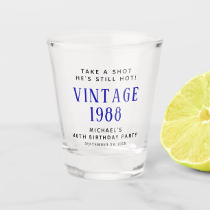 Vintages 40. Geburtstag Gastgeschenk Schnapsglas