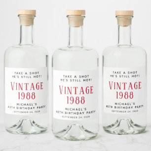 Vintages 40. Geburtstag Party Alkoholflaschenetikett