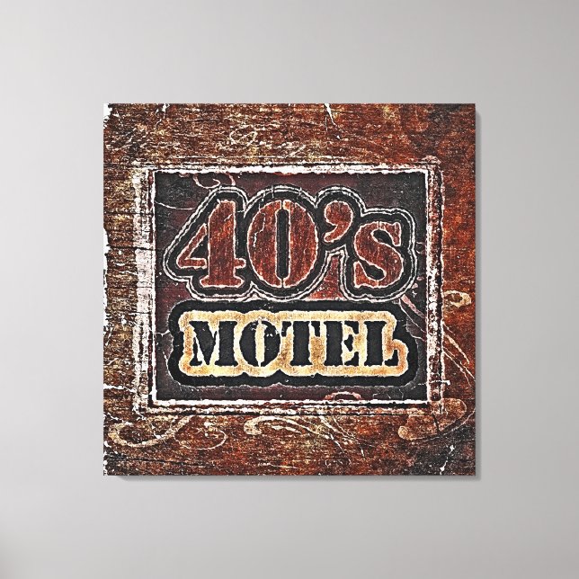 Vintages 40er-Motel - überzogene Canvas Leinwanddruck (Vorderseite)