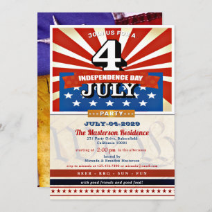 Vintages 4. Juli Party Einladung