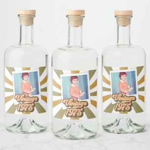 Vintages 50. Geburtstag-Foto 1975 Alkoholflaschenetikett
