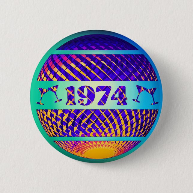 Vintages 50. Geburtstagsgeschenk von 1974 Button (Vorderseite)