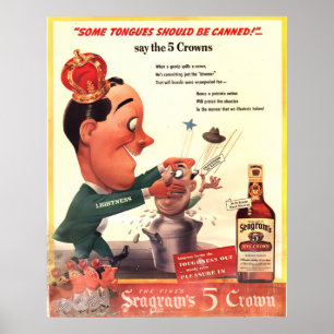 Vintages 5-Crown Ad Life Magazine von Seagram Poster
