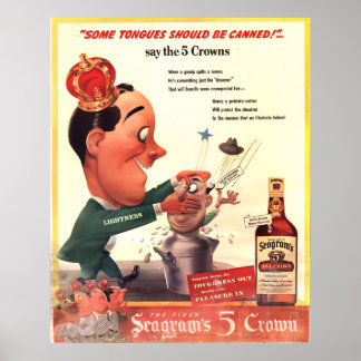 Vintages 5-Crown Ad Life Magazine von Seagram Poster