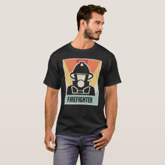 Vintages 70er Art FEUERWEHRMANN Plakat T-Shirt