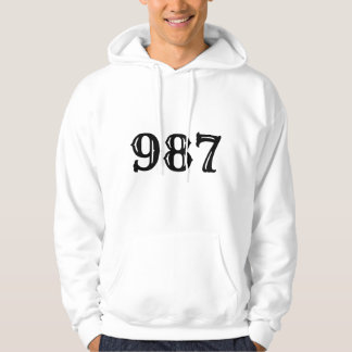 "Vintages 987-Nummern-Grafik-T-Shirt" Hoodie
