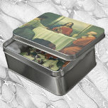 Vintages Abendessen im Emmaus mit Jesus Christus Puzzle<br><div class="desc">Vintage Illustration religiöser Gestaltung mit Jesus Christus nach der Auferstehung,  aber inkognito,  offenbart sich Jesus zwei seiner Jünger (vermutlich Luke und Cleopas) in der Stadt Emmaus.</div>