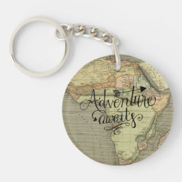 Vintages Abenteuer erwartet Alte Weltkarte Schlüsselanhänger