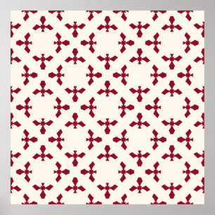 Vintages abstraktes geometrisches Blumenmuster. Se Poster