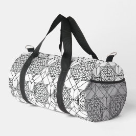 Vintages Abstraktes Muster in Schwarz und Weiß Duffle Bag