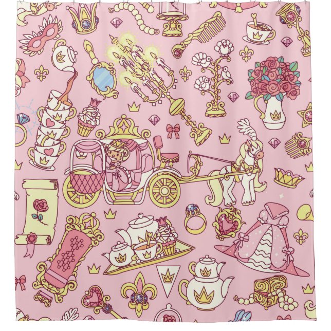 Vintages abstraktes nahtloses Muster. Einfache Kle Duschvorhang (Vorderseite)