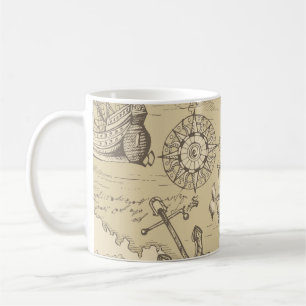 Vintages abstraktes nahtloses Muster zum Thema Kaffeetasse