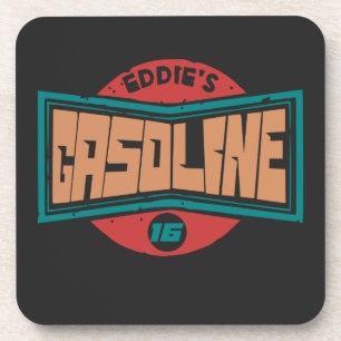 Vintages Abzeichen mit Benzinzeichen kostspielig Getränkeuntersetzer