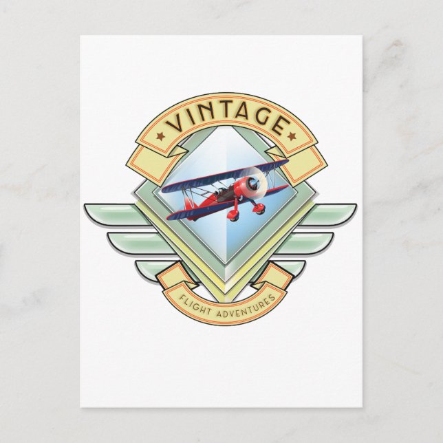 Vintages Abzeichen Postkarte (Vorderseite)