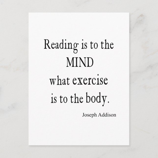 Vintages Addison Reading Mind Inspiration Zitat Postkarte (Vorderseite)