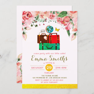 Vintages Adventure World Travel Rustic Birthday Einladung