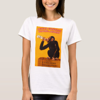 Vintages Affe Anisetta Evangelisti Alkohol-Plakat T-Shirt