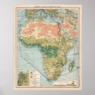 Vintages Afrika - Kommerzielle Schifffahrtswege Poster