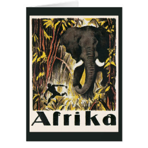 Vintages Afrika Reiseplakat, afrikanischer Elefant