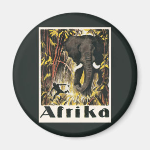 Vintages Afrika Reiseplakat, afrikanischer Elefant Magnet