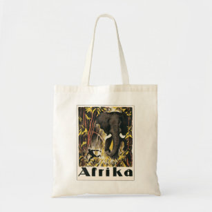 Vintages Afrika Reiseplakat, afrikanischer Elefant Tragetasche