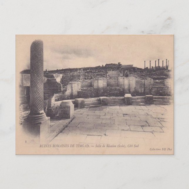 Vintages Afrika Römische Überreste, Timgad Postkarte (Vorderseite)