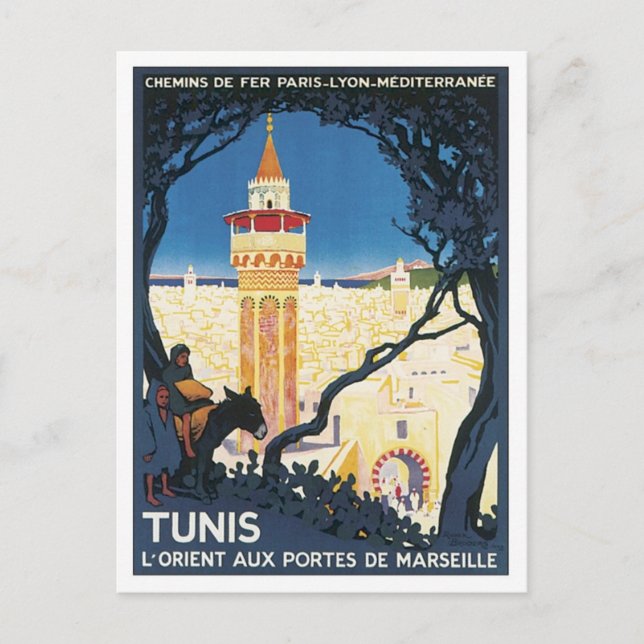 Vintages Afrika Tunis Postkarte (Vorderseite)