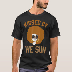 Vintages afrikanisches Afro küsste vom Sonnenpride T-Shirt