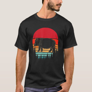 Vintages afrikanisches Hippopotamus Sunset Retro H T-Shirt