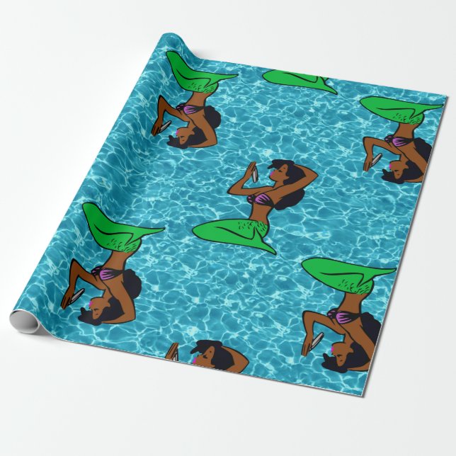 Vintages Afrikanisches Meermeer Geschenkpapier (Ungerollt)