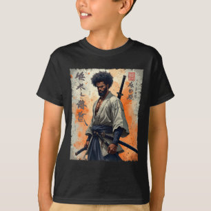 Vintages afrikanisches Samurai Afro American Bushi T-Shirt
