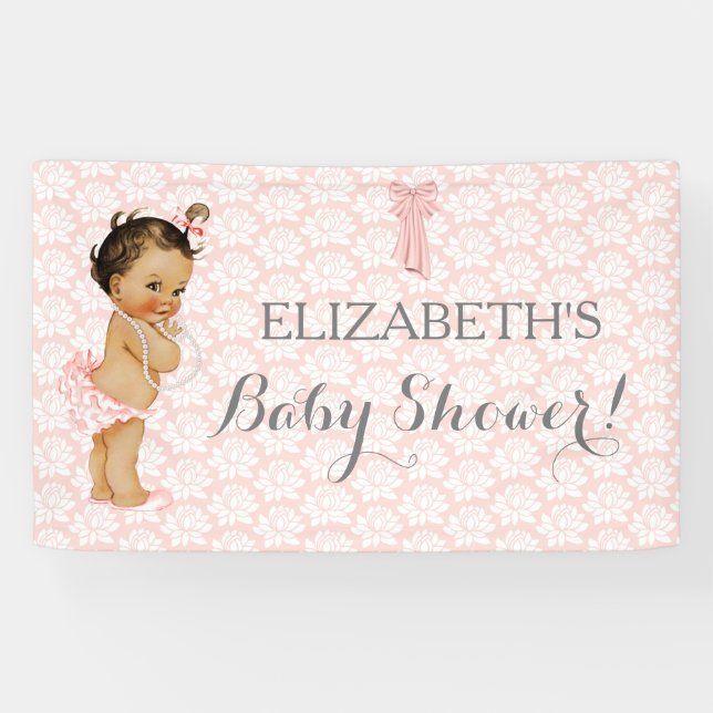Vintages Afroamerikanisches Ethnic Latina Baby Gir Banner (Horizontal)