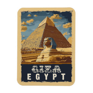 Vintages Ägypten: Große Pyramide von Gizeh Reisen Magnet