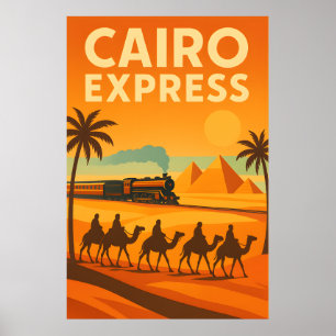 Vintages Ägypten: Kairo Express Retro Travel Poster