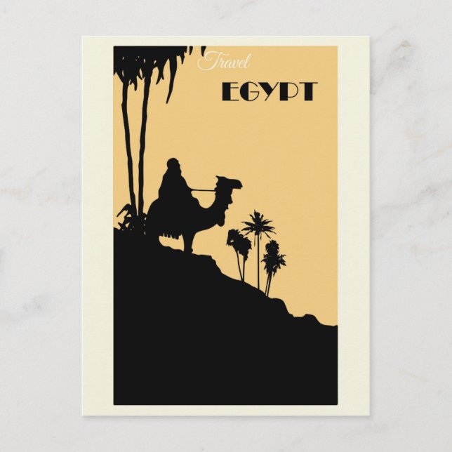 Vintages Ägypten Kamelwüstenreise Postkarte (Vorderseite)