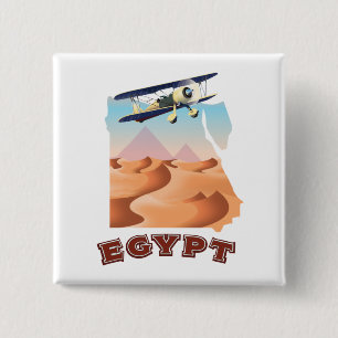 Vintages Ägypten Karte Reiseplakat Button