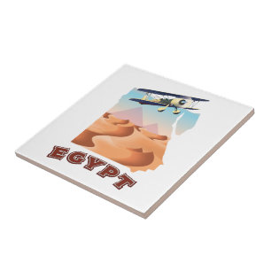 Vintages Ägypten Karte Reiseplakat Fliese