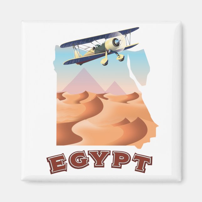 Vintages Ägypten Karte Reiseplakat Magnet (Vorne)