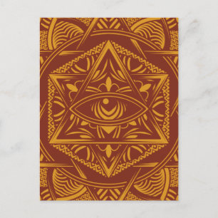Vintages Ägypten Reisen Altes Auge Mandala Ankündigungspostkarte