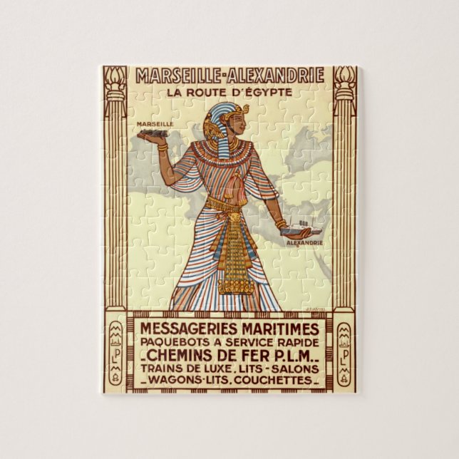 Vintages Ägypten Reisevorführung Kunst Puzzle (Vertikal)
