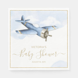 Vintages Airplane Babyduschpapier Napkins Serviette