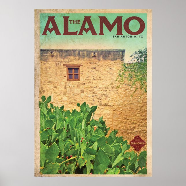 Vintages Alamo-Reiseplakat Poster (Vorne)
