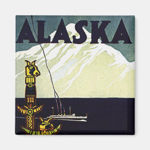 Vintages Alaska-Plakat Magnet