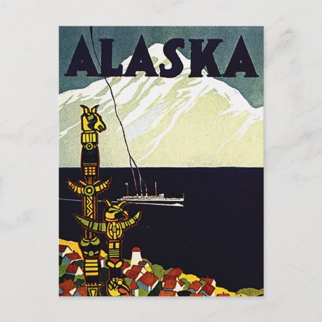 Vintages Alaska-Poster Postkarte (Vorderseite)