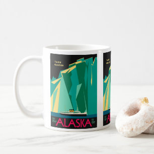 Vintages Alaska Reiseplaner Kunst, Taku Gletscher Kaffeetasse