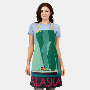 Vintages Alaska Reiseplaner Kunst, Taku Gletscher Schürze